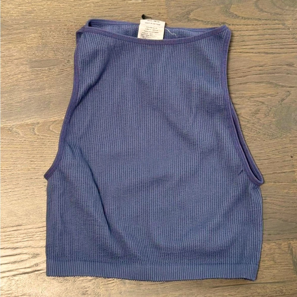Blue Cotton On ribbed tank top.